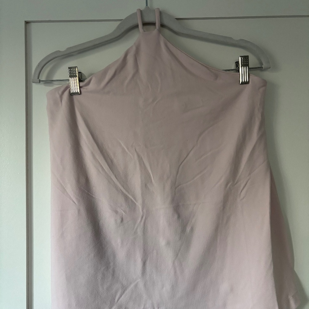 susana monaco Pink Tie Neck Halter Top - L